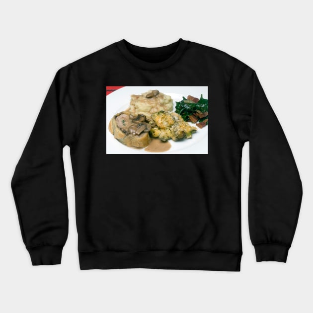 Pork Tenderloin in Puff Pastry w/ Assorted Vegetables Crewneck Sweatshirt by wolftinz